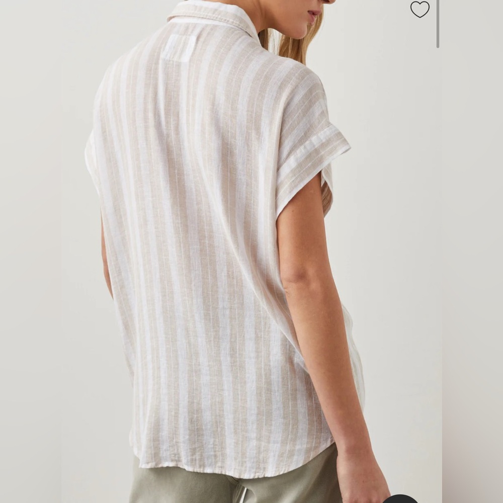 Rails Cito Shirt Shore Stripe linen blend top button down - Picture 5 of 11